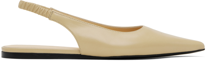 【関税込み】Proenza Schouler ベージュ Spike スリッパ Proenza Schoulerのベージュ Spike スリングバック フラット
