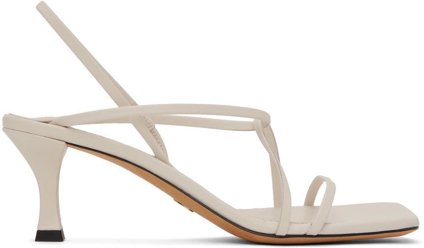 White Square Strappy Heeled Sandals