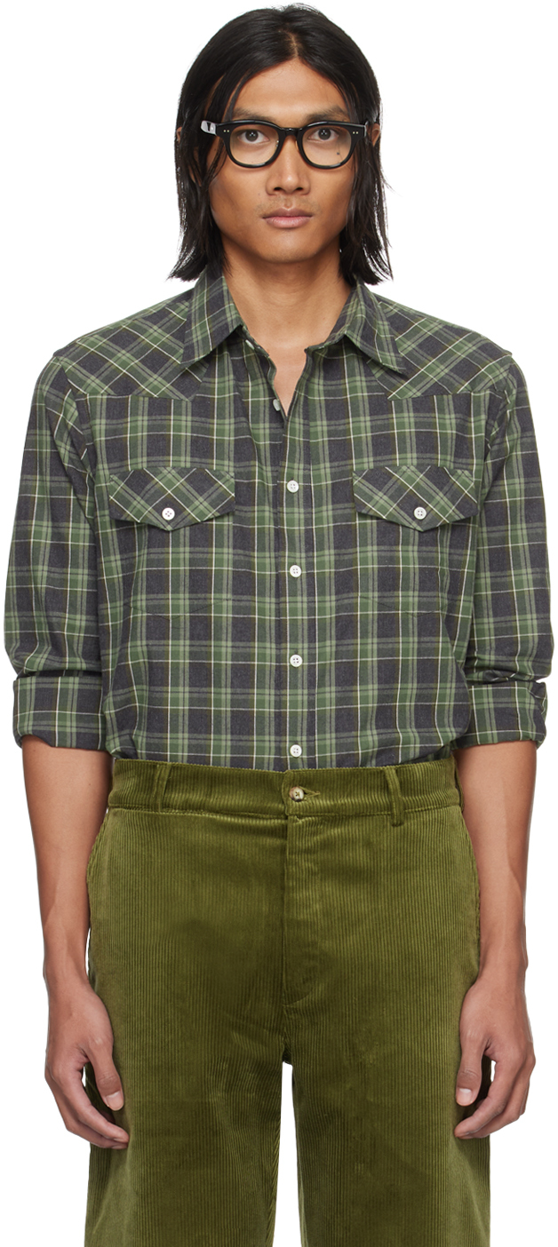 Shop De Bonne Facture Green Camargue Shirt In Green Checks