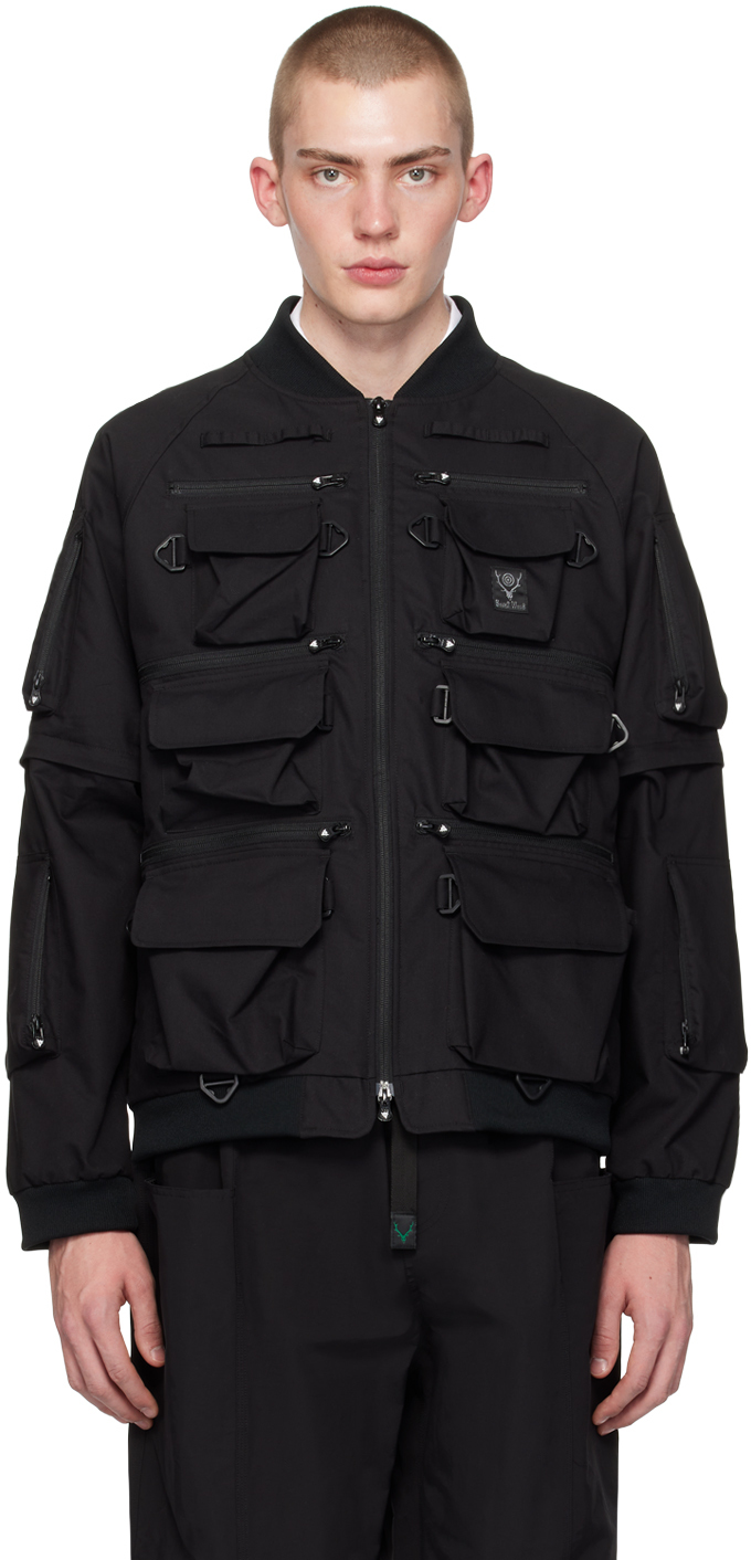 South2 West8 Multi-pocket Zipped Down Jacket In B-black