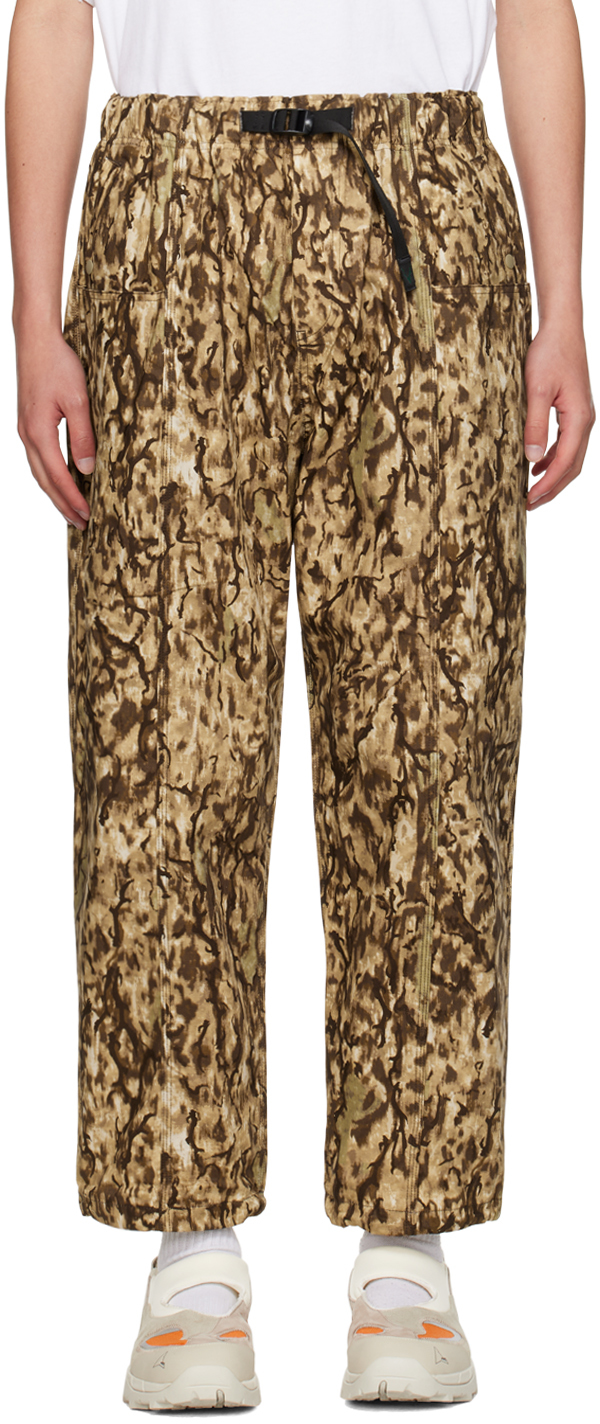 South2 West8 Beige Belted C.s. Trousers In A-horn Camo