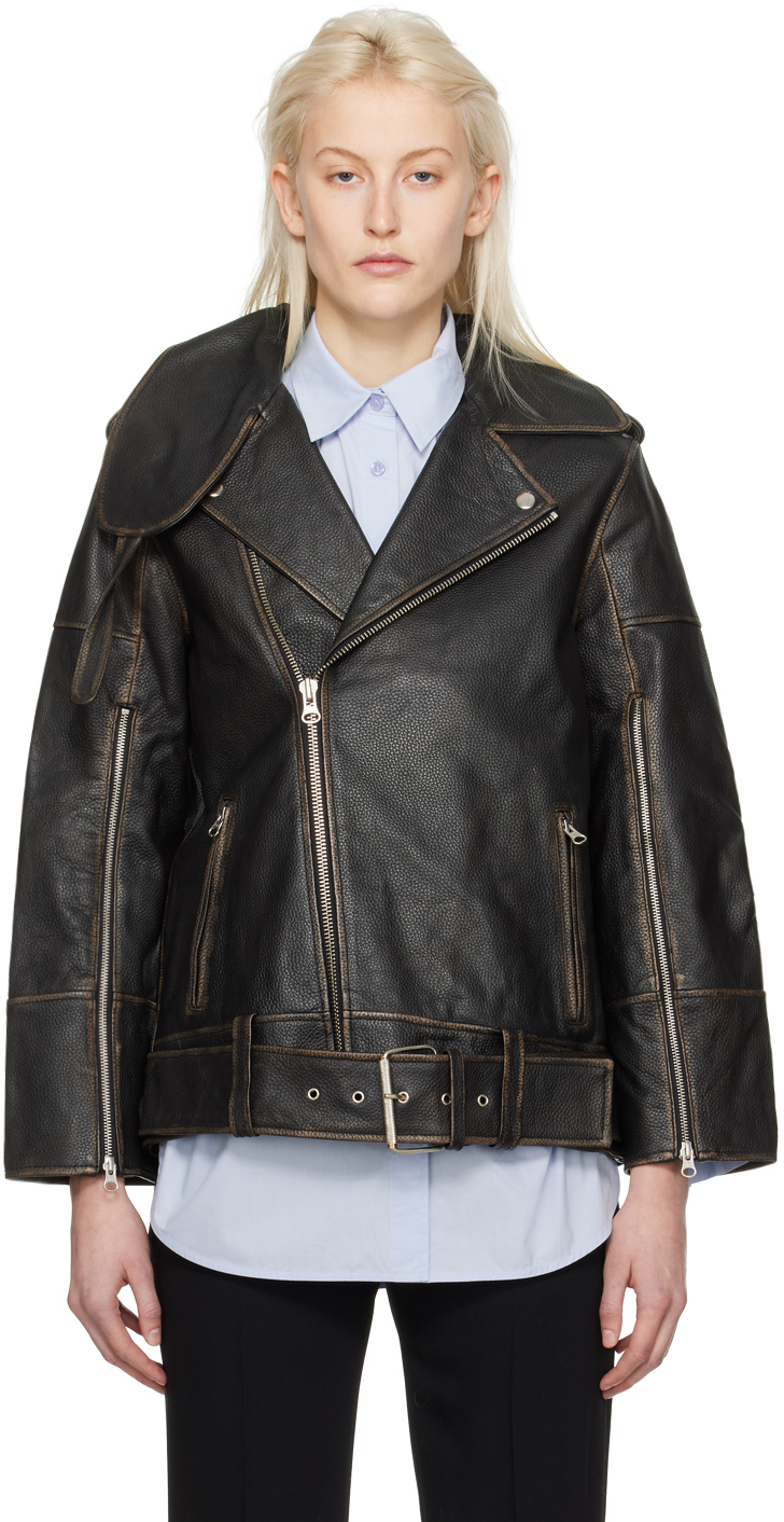 Leather Cavallino Front Jacket - Black | Biker style, Jackets, Clothes for  women