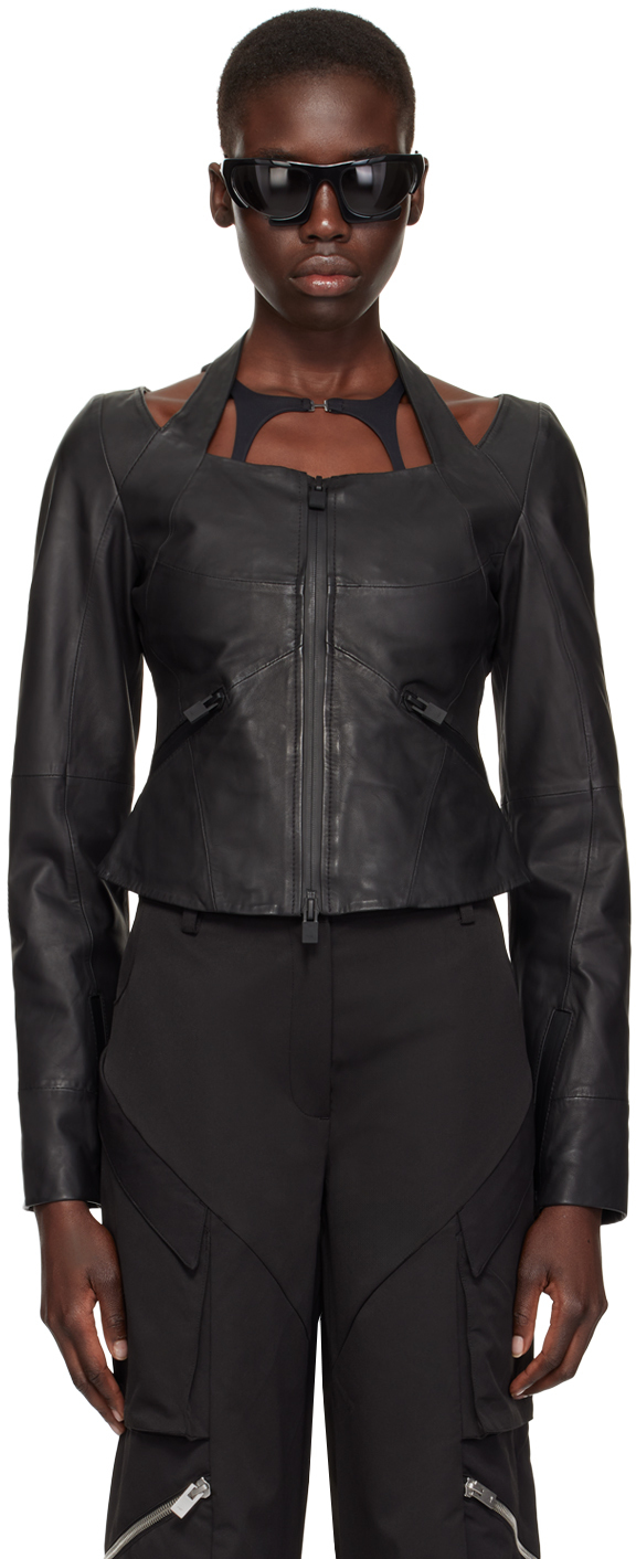 Black Tritor Leather Jacket