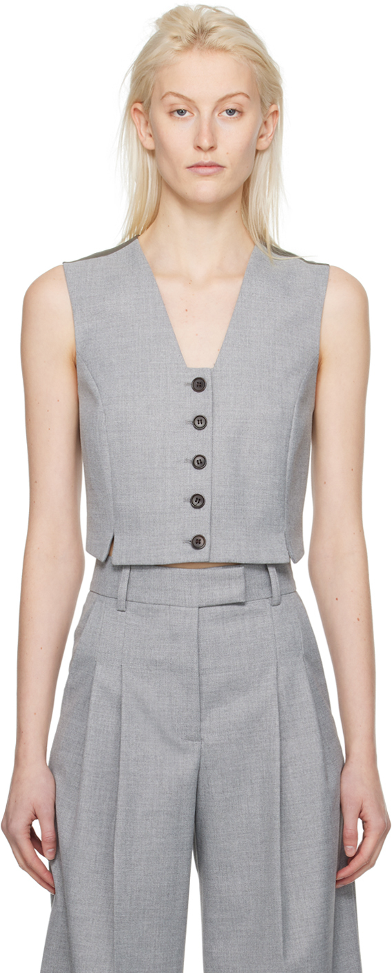 Shop By Malene Birger Gray Bettas Vest In T5m Grey Melange