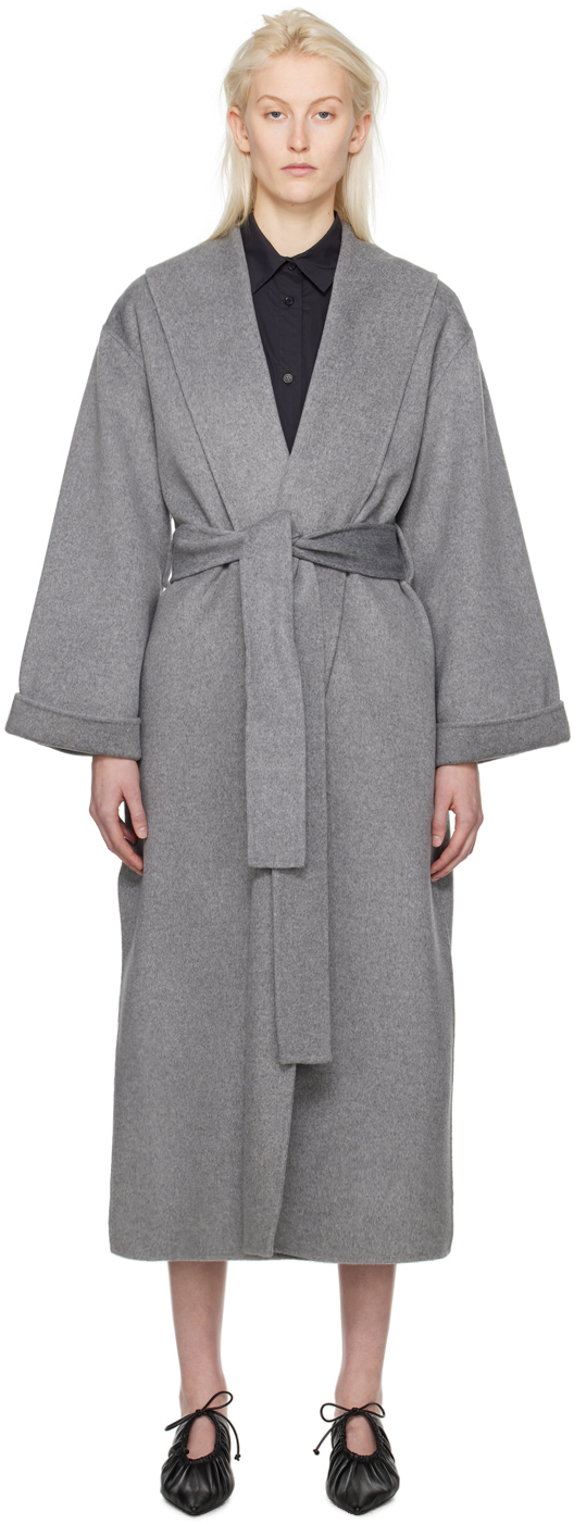 Shop By Malene Birger Gray Trullem Coat In T5m Grey Melange