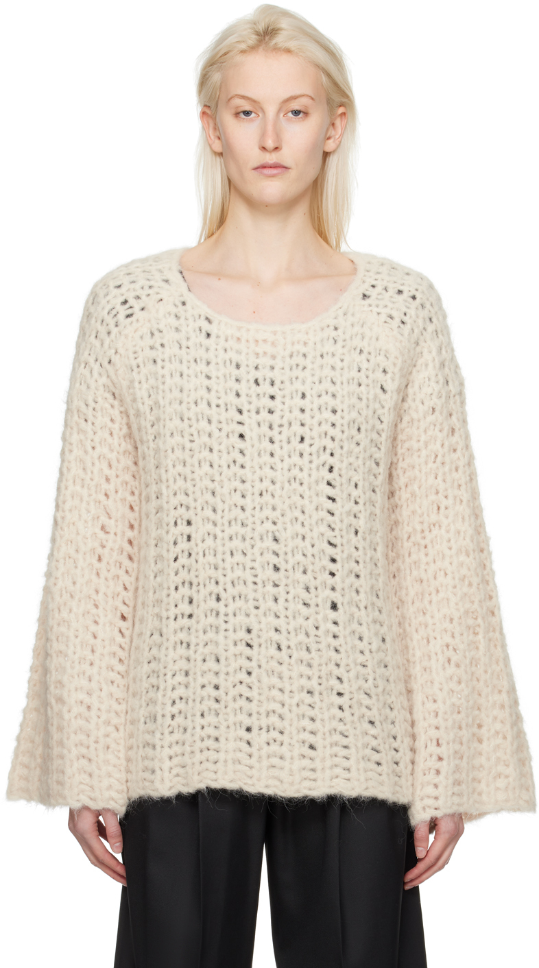 Shop By Malene Birger Off-white Amilea Sweater In 1ee Pearl