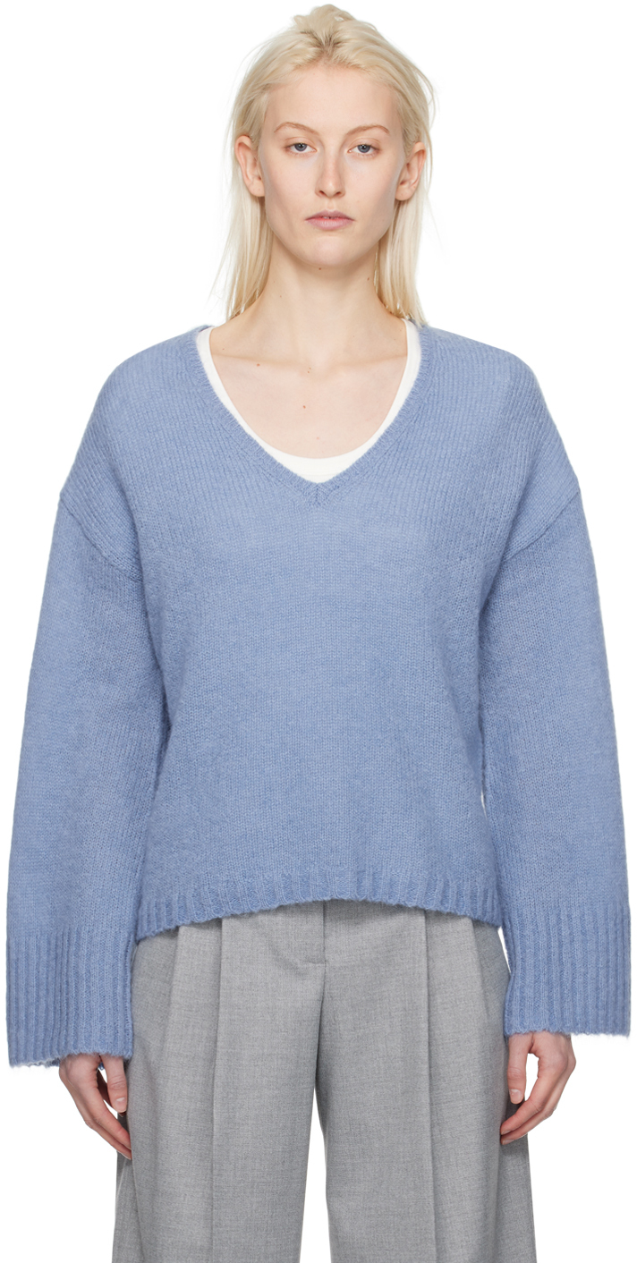 Shop By Malene Birger Blue Cimone Sweater In 2g6 Rustic Blue