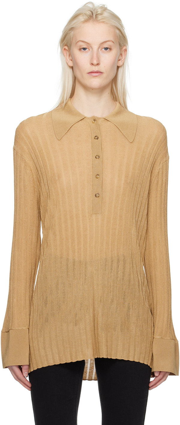 By Malene Birger Delphine Ribbed Knit Top In Neutral