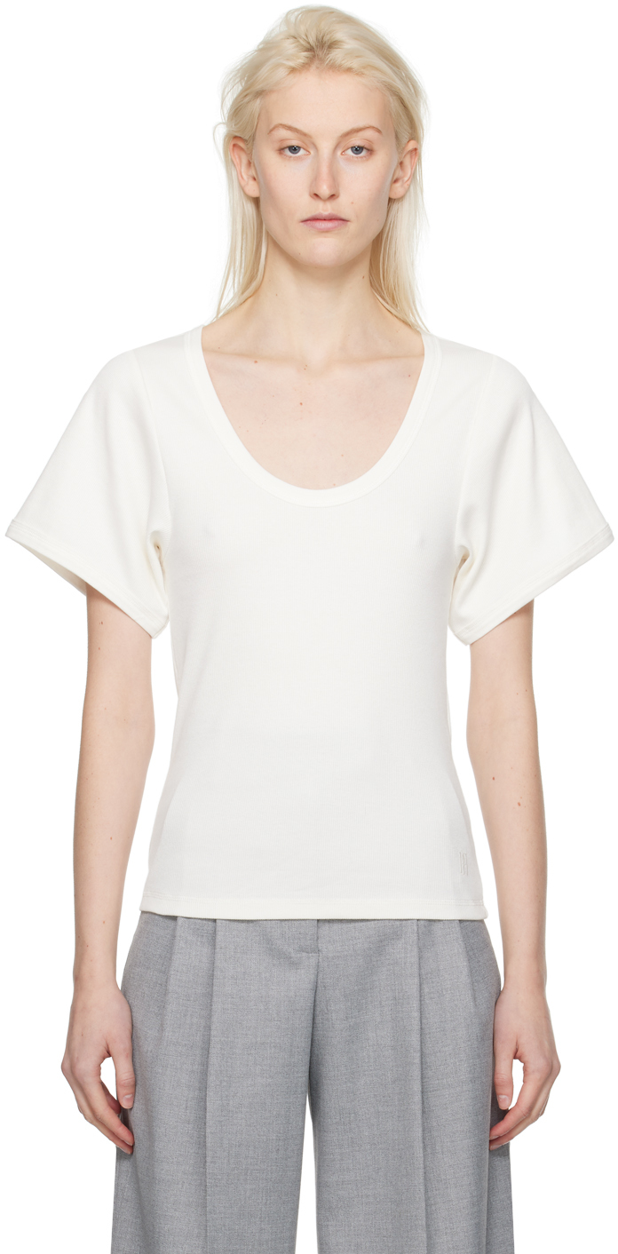 Shop By Malene Birger Off-white Lunai T-shirt In 03z Soft White