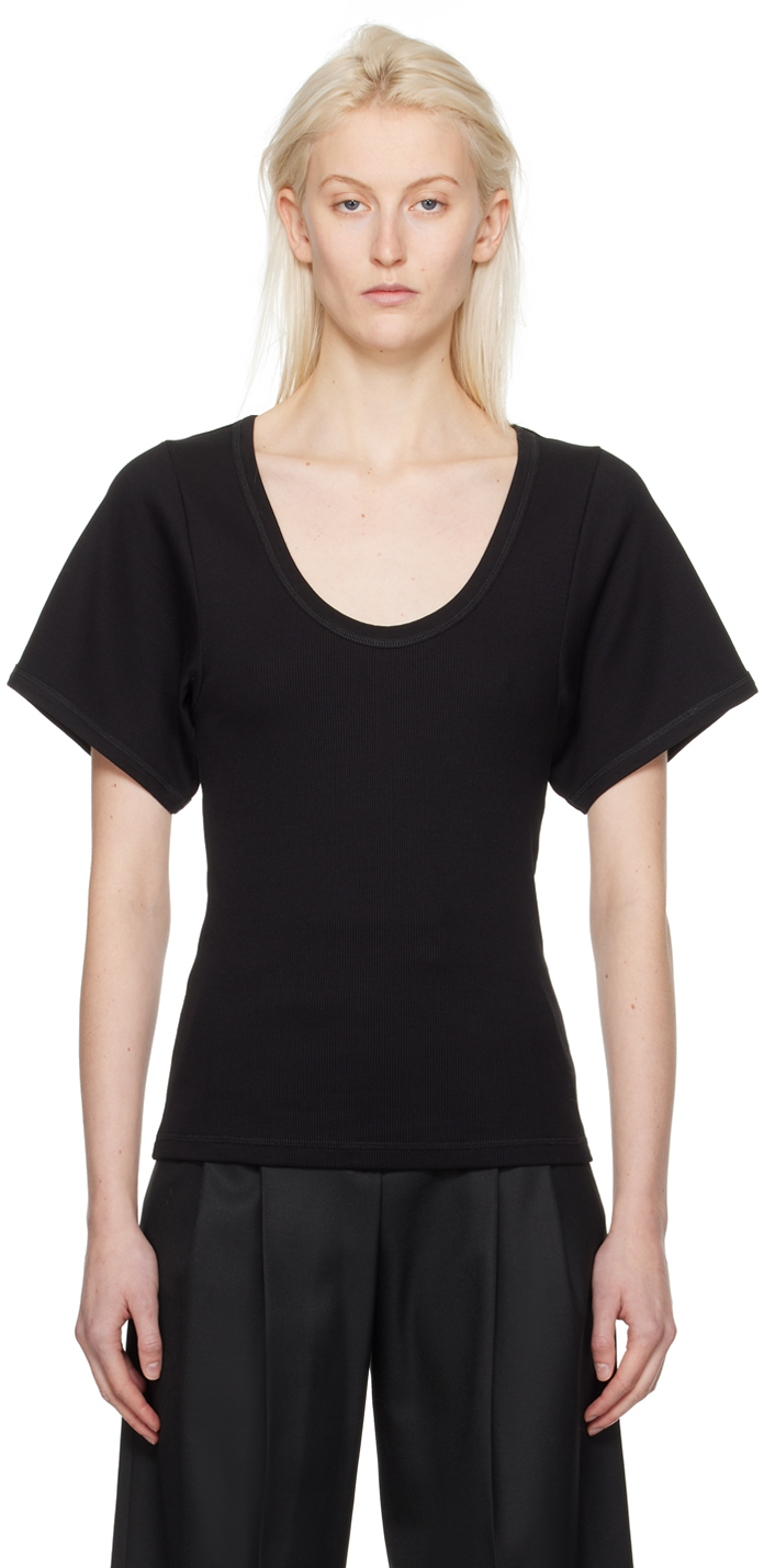 Shop By Malene Birger Black Lunai T-shirt In 050 Black
