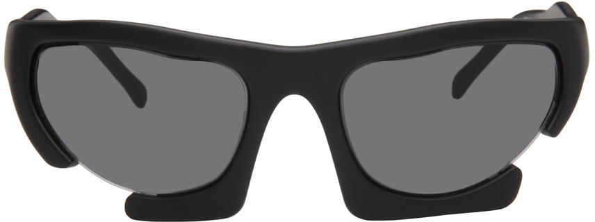 Heliot Emil Black Wraparound Sunglasses