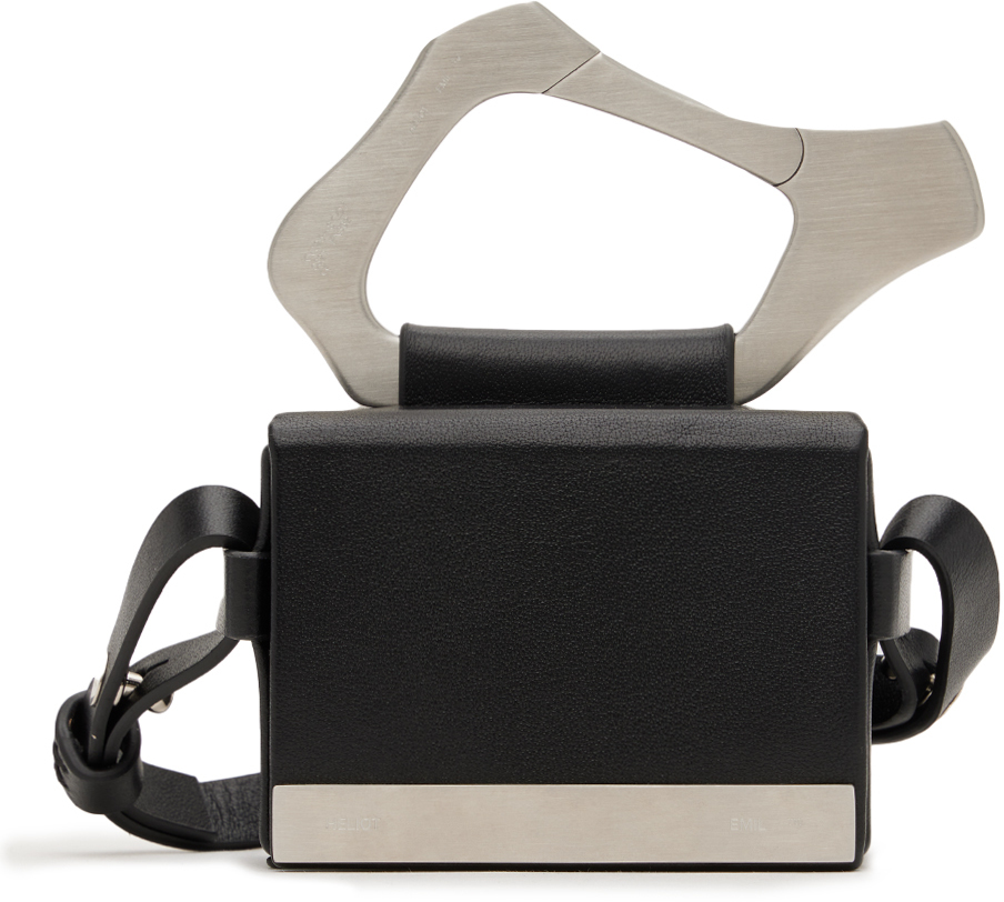 Heliot Emil Black Leather Strap Box Bag