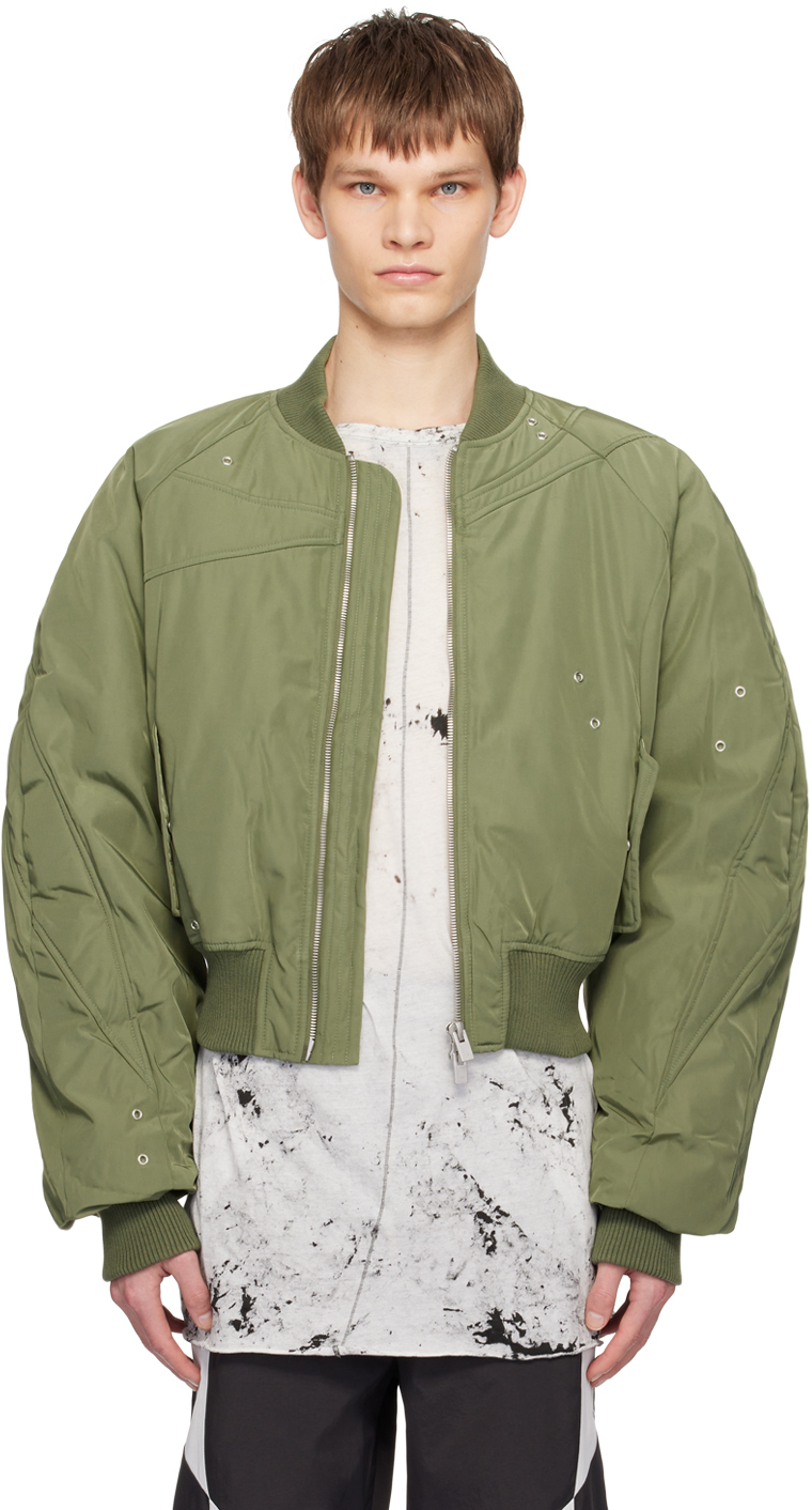 Heliot Emil Ssense Exclusive Green Tranquil Bomber Jacket In Khaki