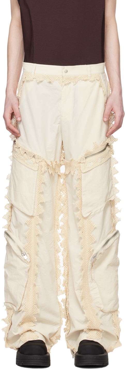 Shop Heliot Emil Off-white Spherical Cargo Pants In Stone