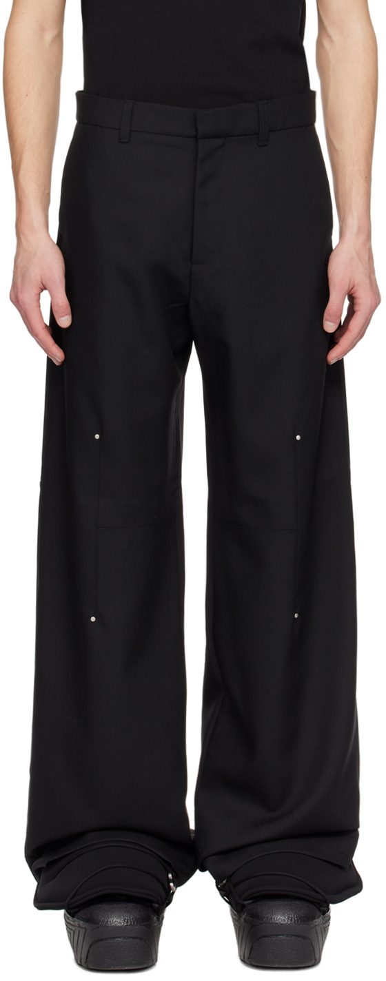 Heliot Emil Black Radial Tailored Trousers