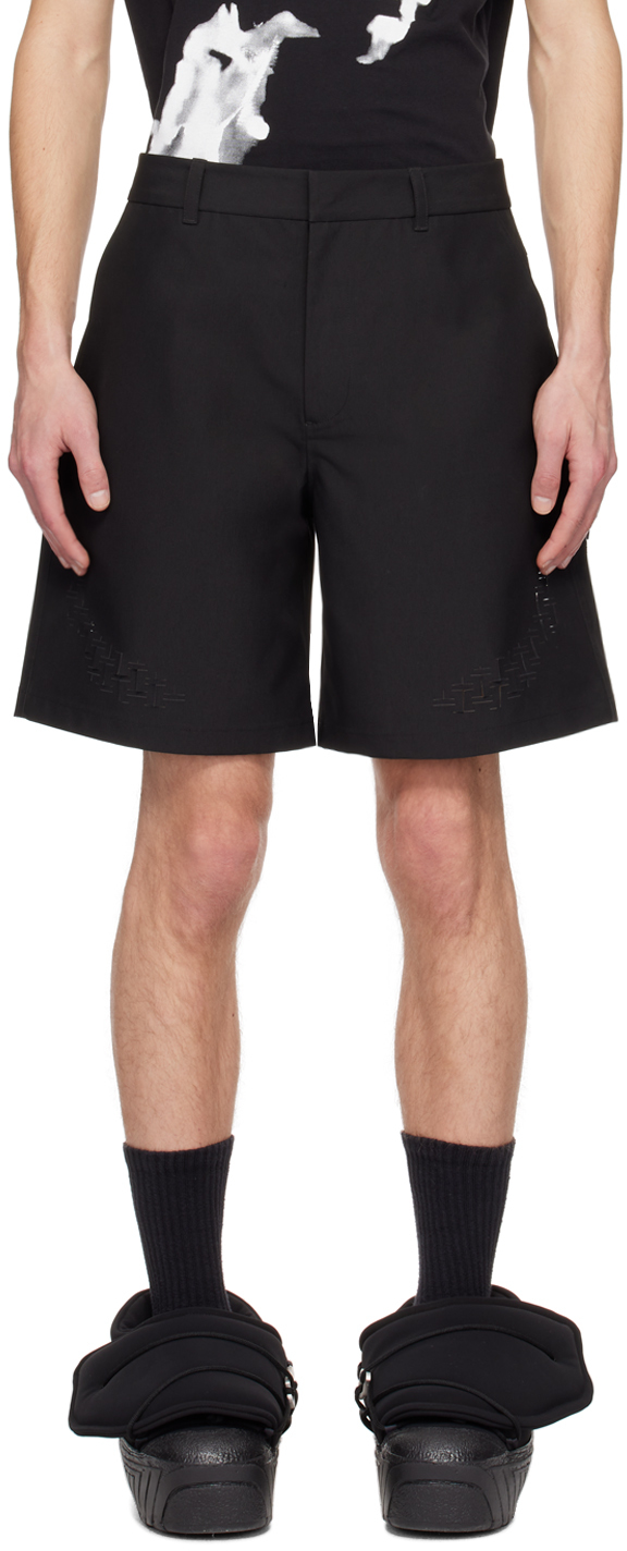 Heliot Emil Black Morphogens Tailored Shorts