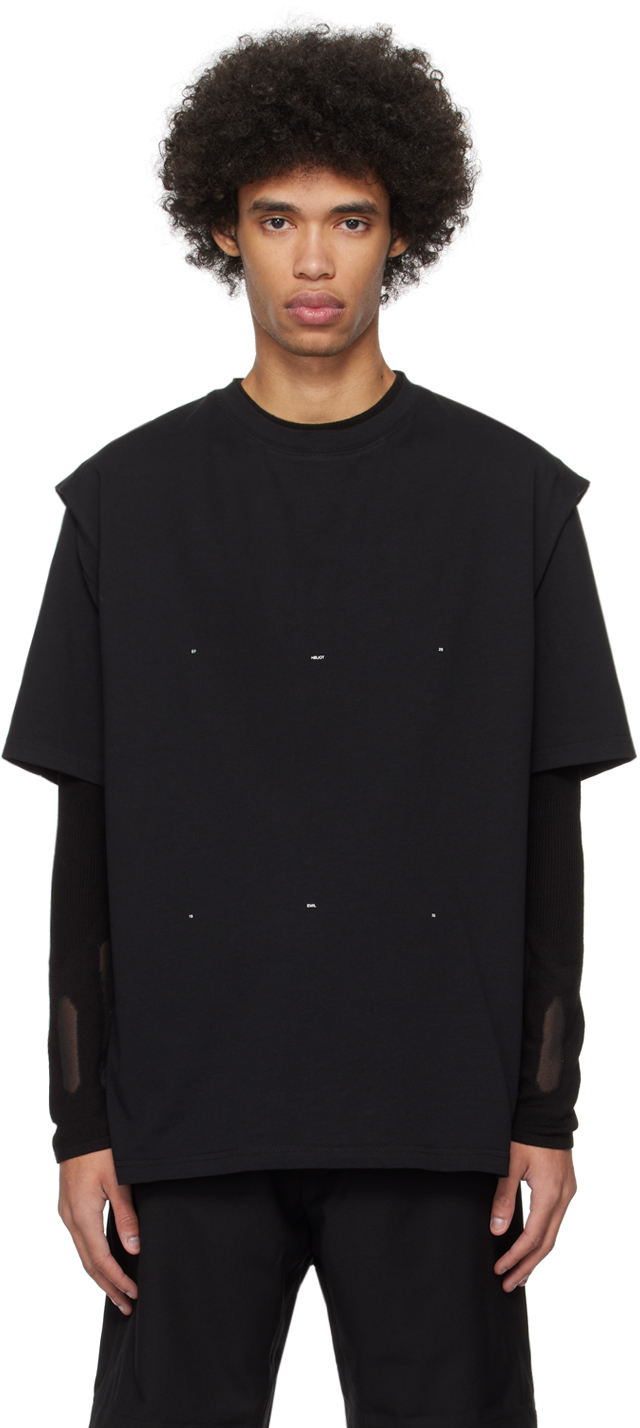 HELIOT EMIL: Black Outline T-Shirt | SSENSE