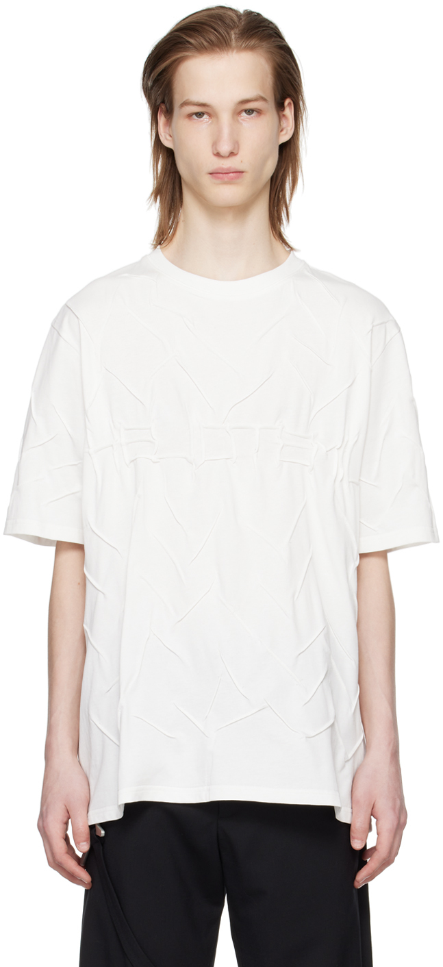 Shop Heliot Emil White Quadratic T-shirt