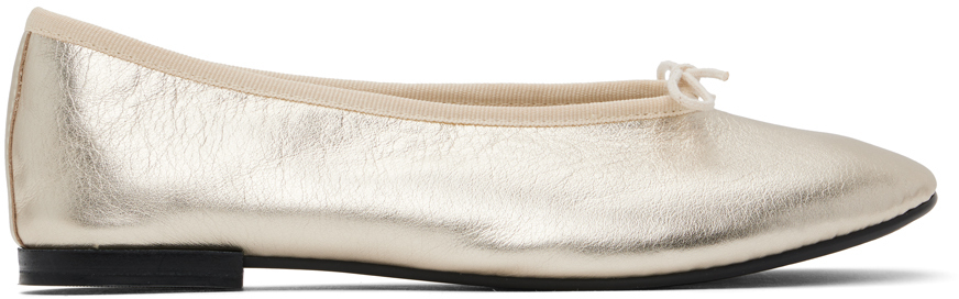 Shop Repetto Gold Lilouh Ballerina Flats In 418 Bulle