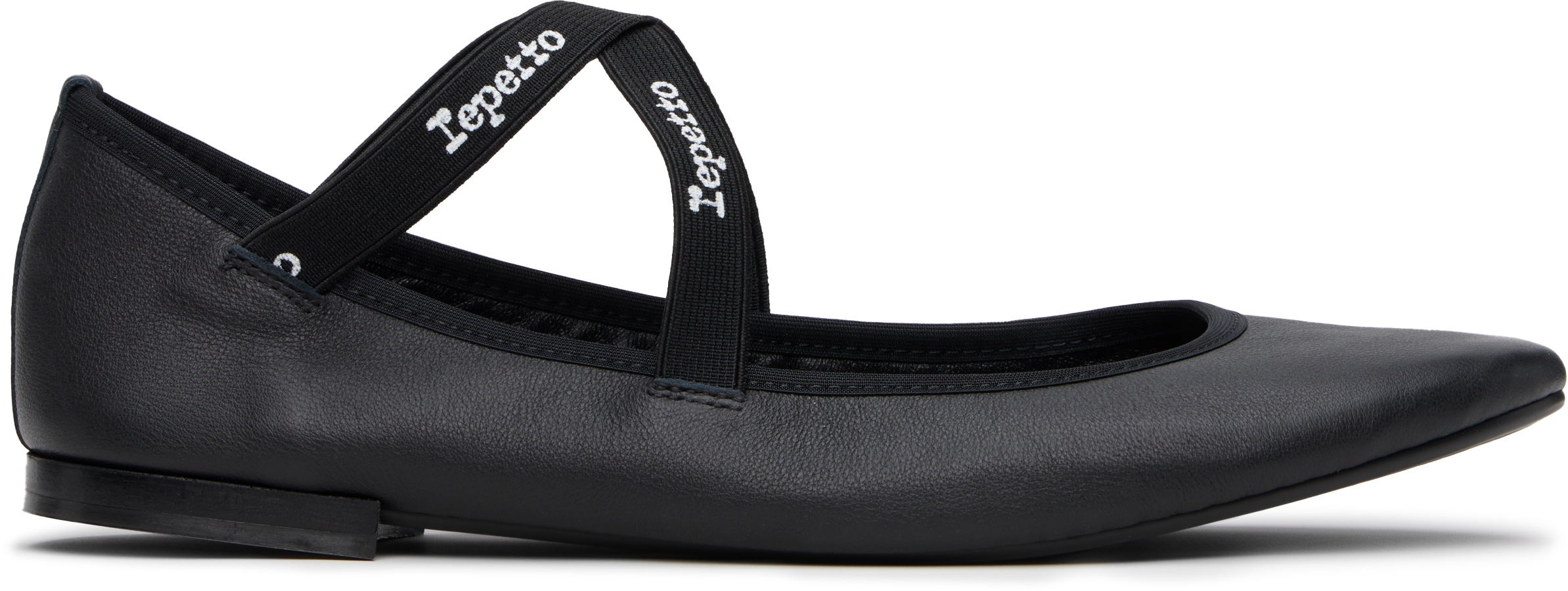 Black Joana Mary Jane Ballerina Flats