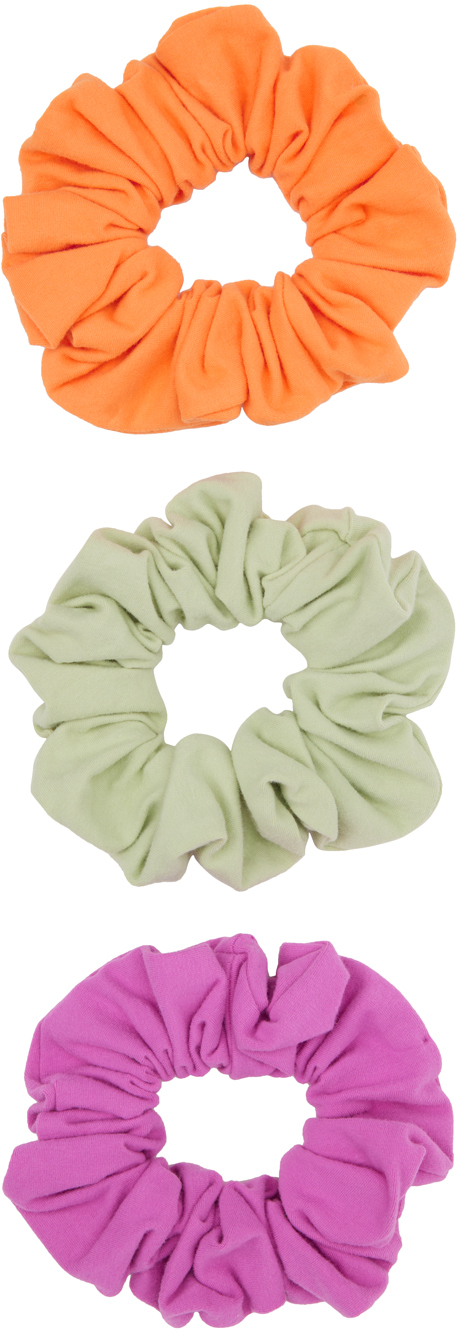 Gil Rodriguez Three-pack Multicolor Classic Scrunchie Set In Crmscl/psch/pty