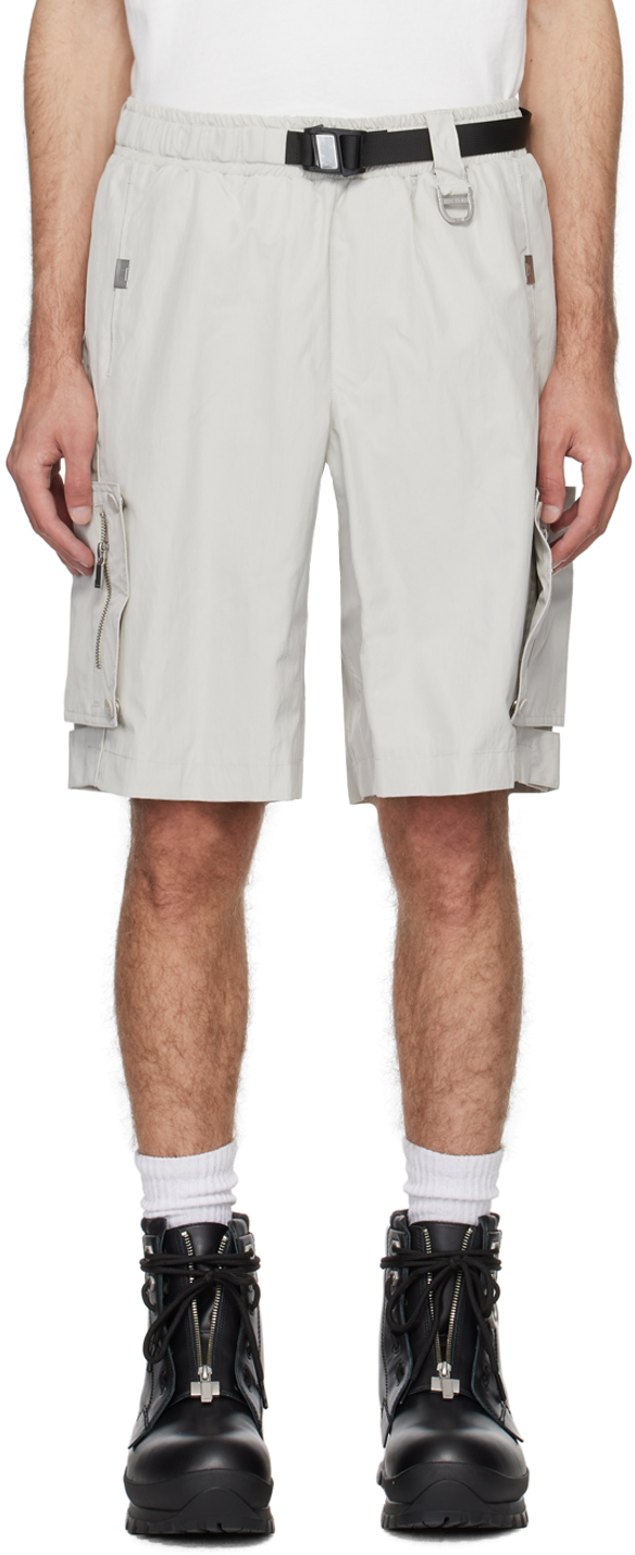 C2h4 Taupe Track Shorts In Light Gray