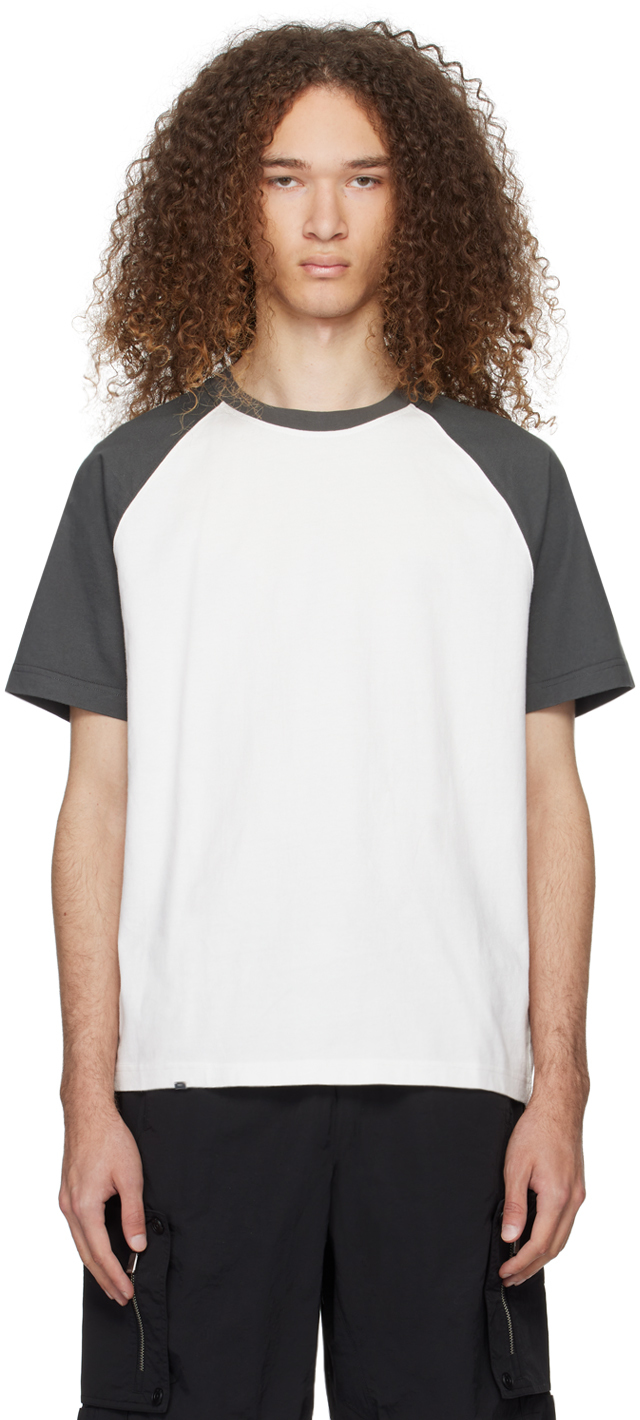 Gray & White Paneled T-Shirt