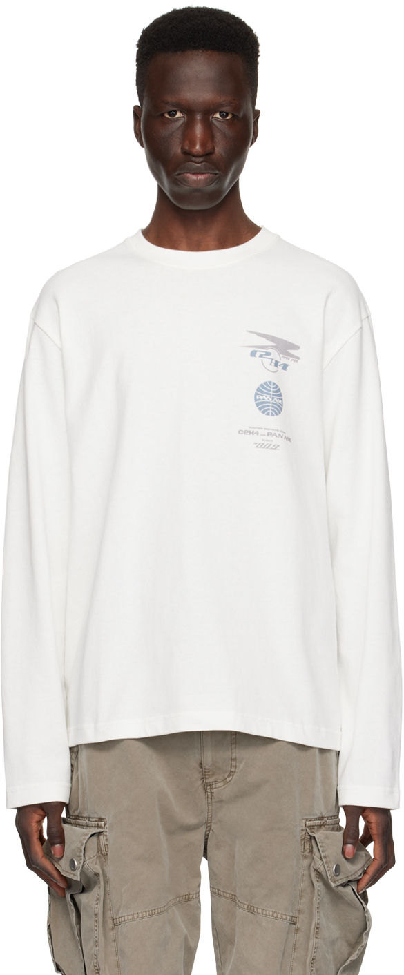 Shop C2h4 White Printed Long Sleeve T-shirt