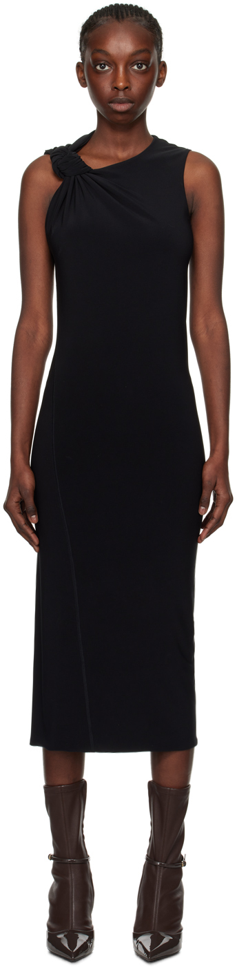 Black Crewneck Midi Dress by Sportmax on Sale