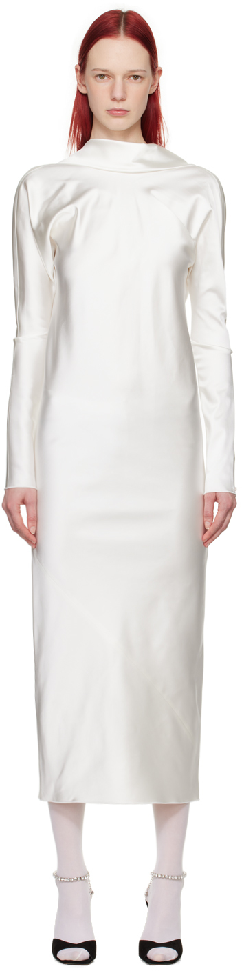 Sportmax faux-pearl maxi dress - White