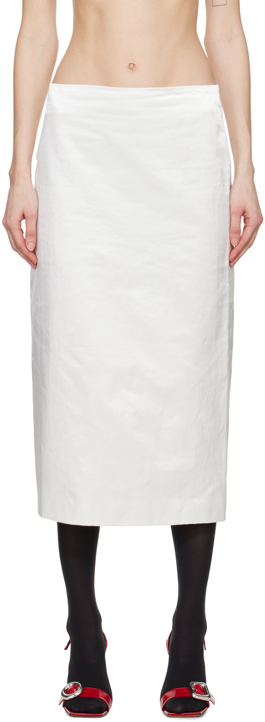 White Cellula Maxi Skirt by Sportmax on Sale