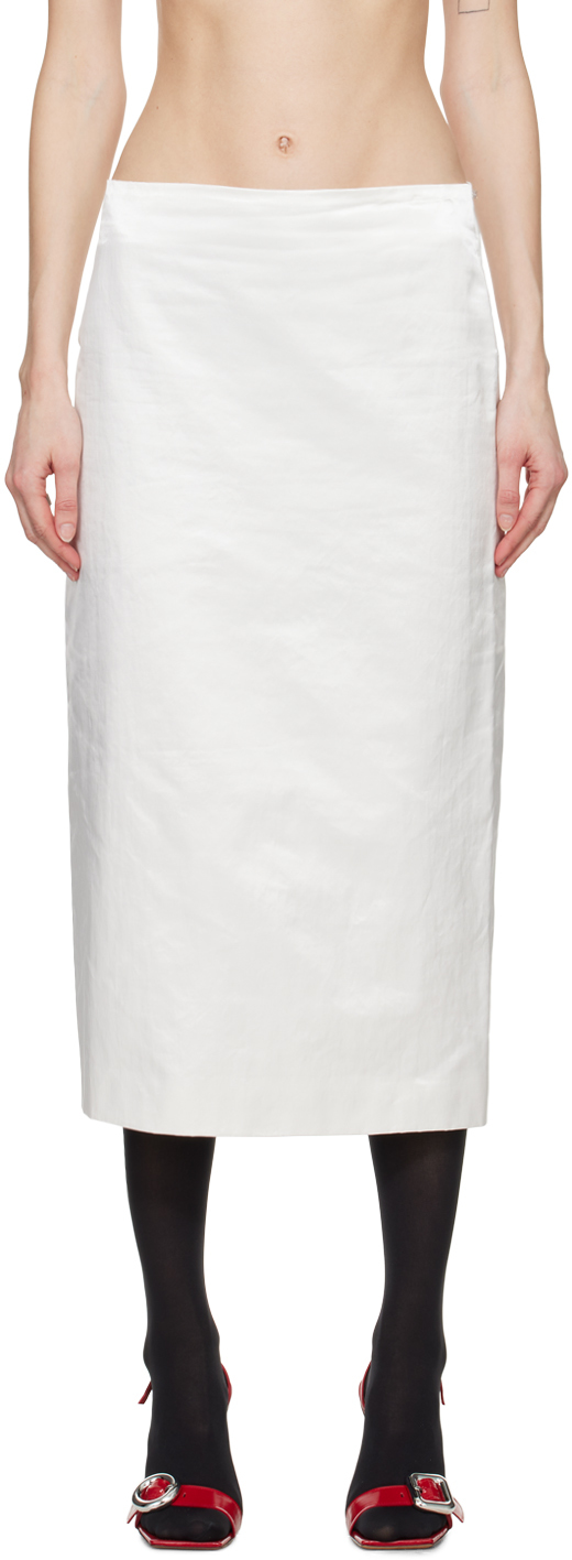 White Cellula Maxi Skirt