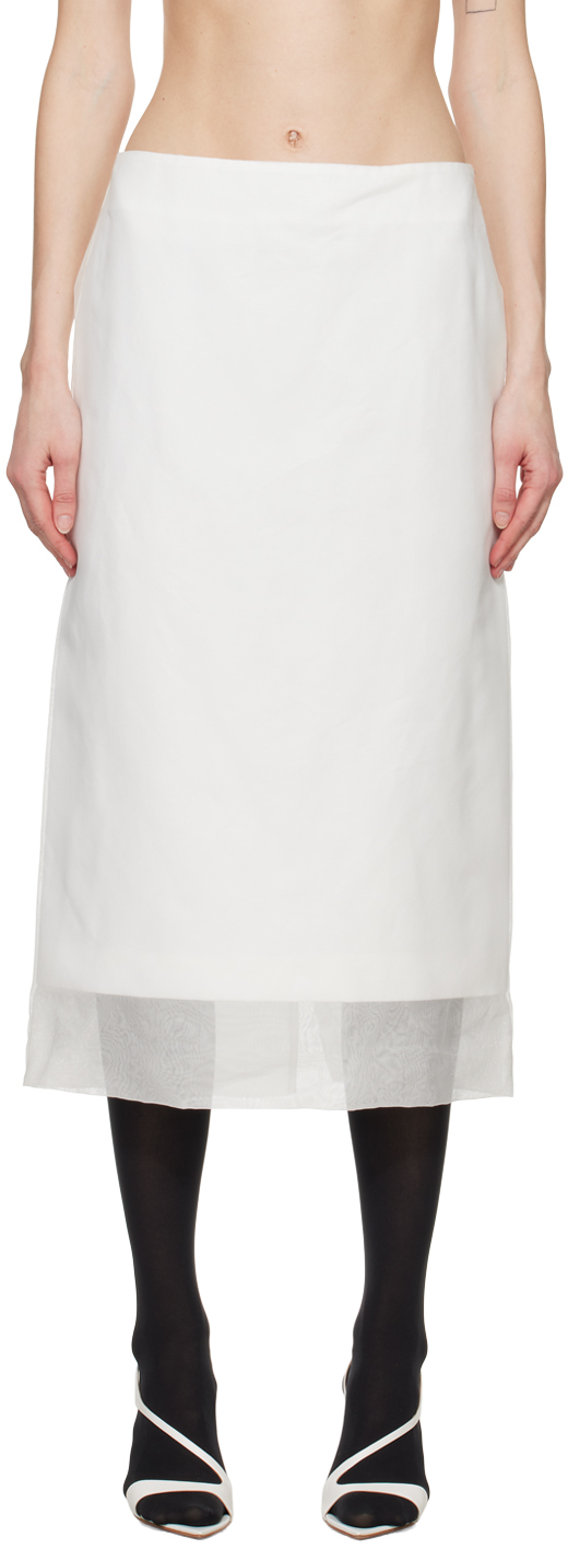 White Aceti Midi Skirt