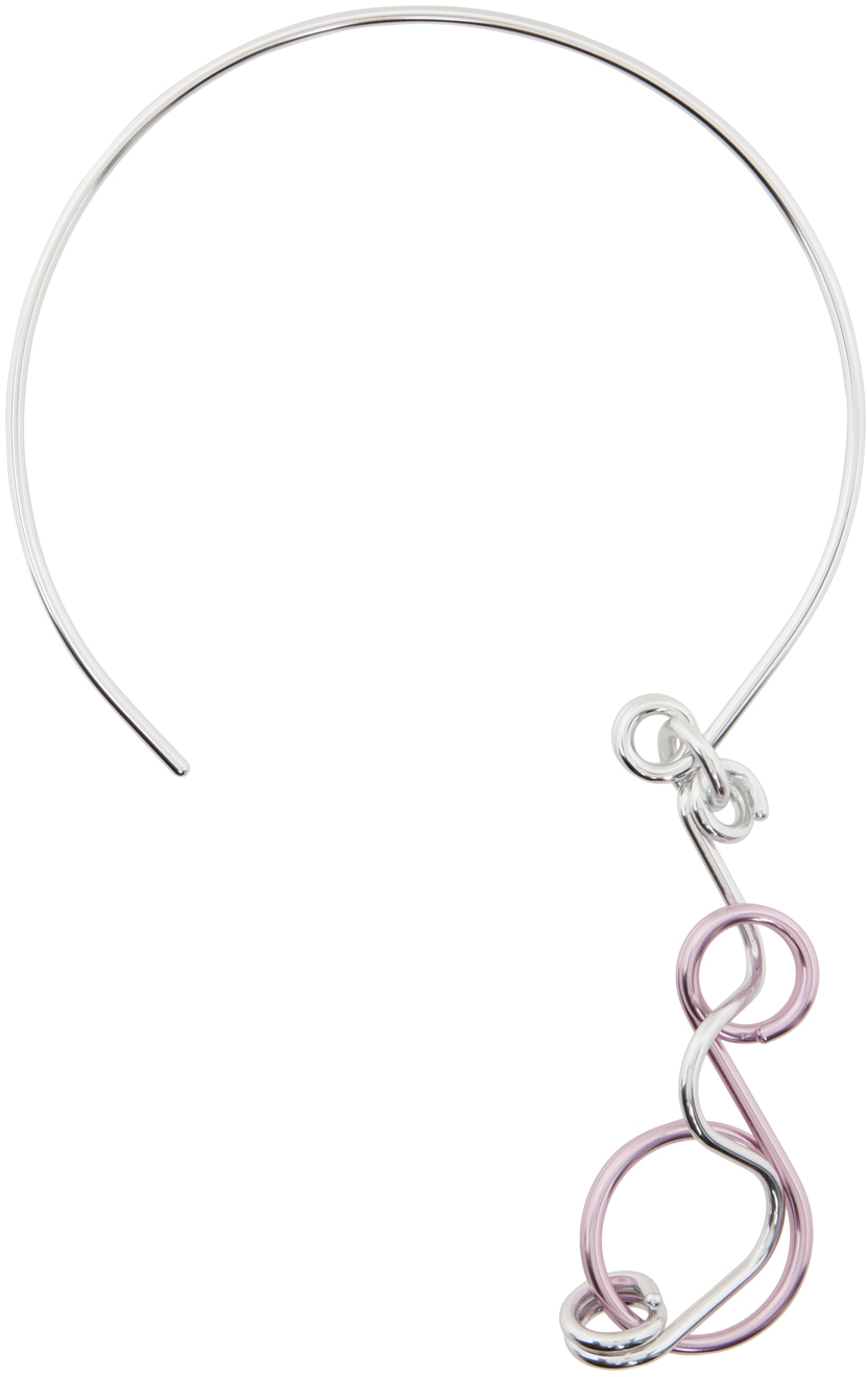 Silver & Pink Bubble Wands Necklace