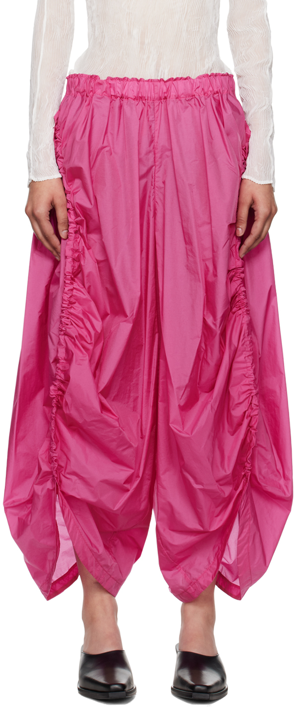 Pink Gathered Balloon Trousers