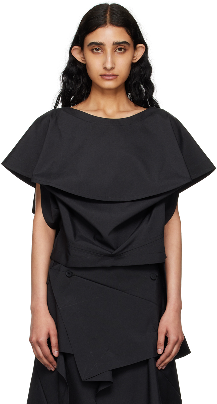 132 5. Issey Miyake トップス ブラウス Black Bubble Solid Blouse by 132 5. ISSEY MIYAKE on Sale