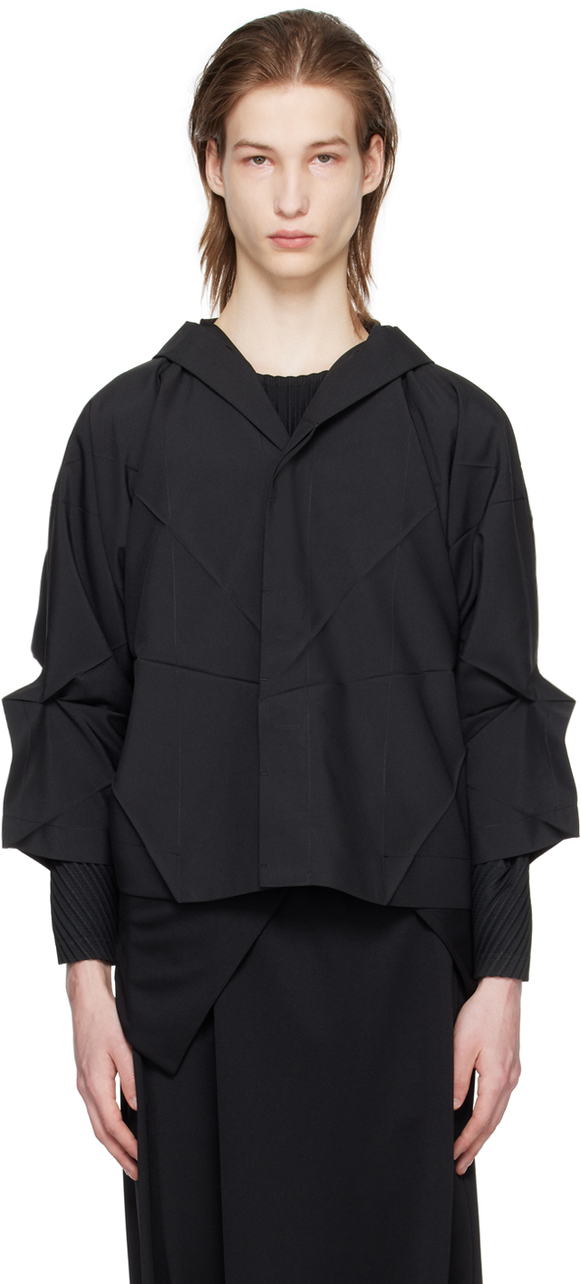 Shop 132 5. Issey Miyake Black Solid Jacket In 15-black