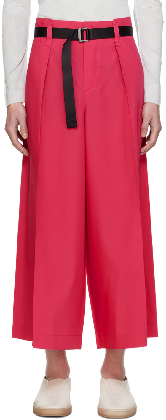 Pink Oblique Fold Bottoms Trousers