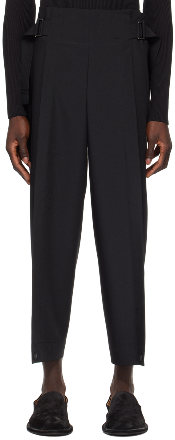 Shop 132 5. Issey Miyake Black Two-pocket Trousers In 15-black