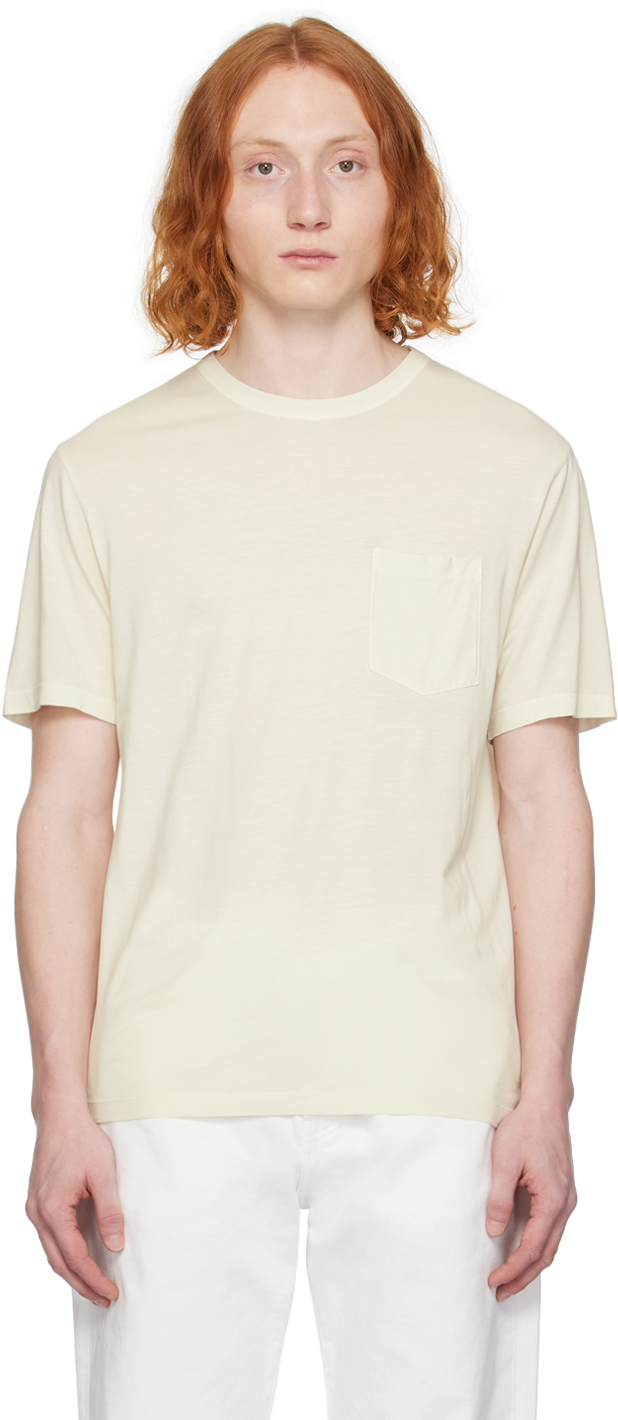 Officine Generale Off-white Pocket T-shirt In Moon