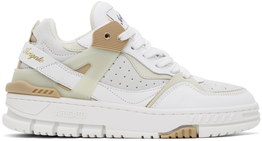 Axel Arigato White & Taupe Astro Trainers In White/taupe