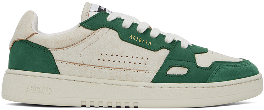 Axel Arigato Beige & Green Dice Lo Sneakers In White/green