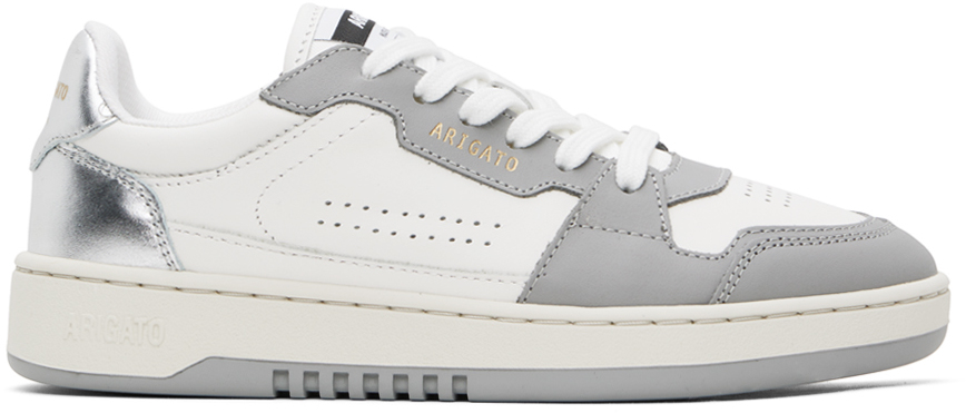 Shop Axel Arigato White & Gray Dice Lo Sneakers In White/silver
