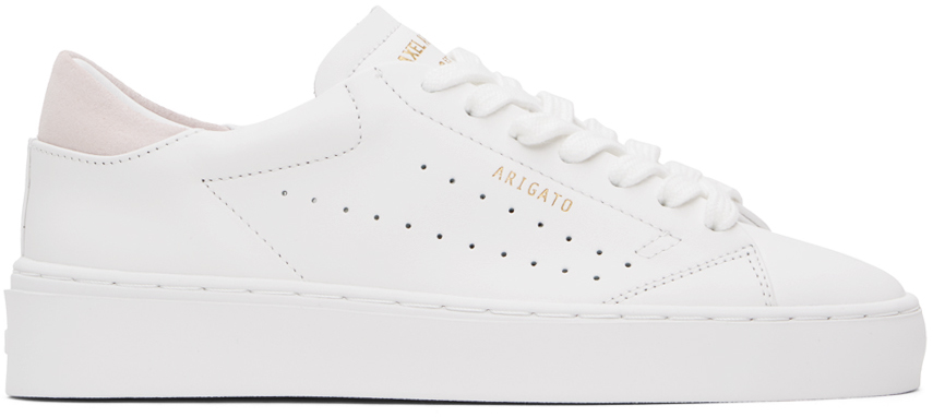 Axel Arigato White Court Sneakers In White/pink