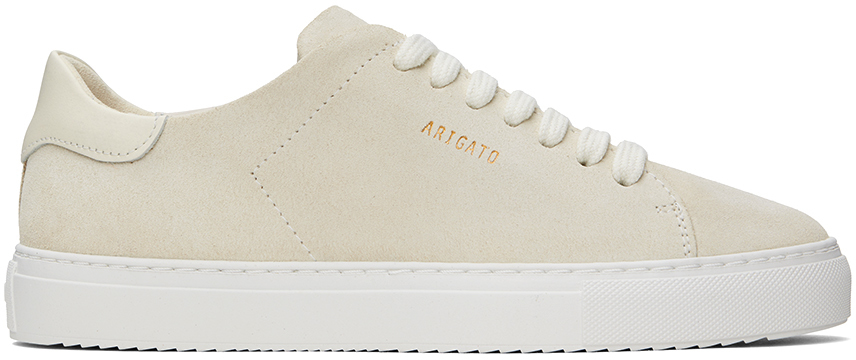 Axel Arigato Beige Clean 90 Suede Sneakers In Off White/white