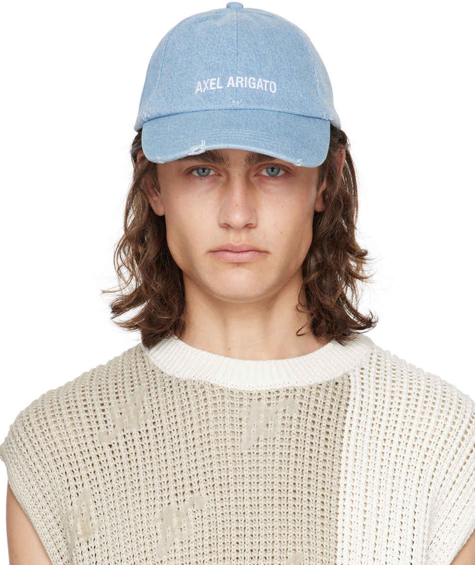 Blue Block Distressed Cap by Axel Arigato on Sale