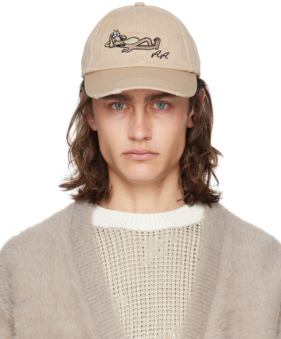 Axel Arigato Beige Wes Distressed Cap In Light Camel Wash