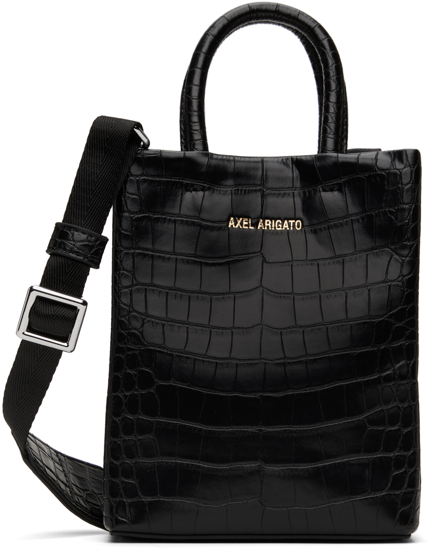 Axel Arigato Black Shopping Mini Bag In Croco Black