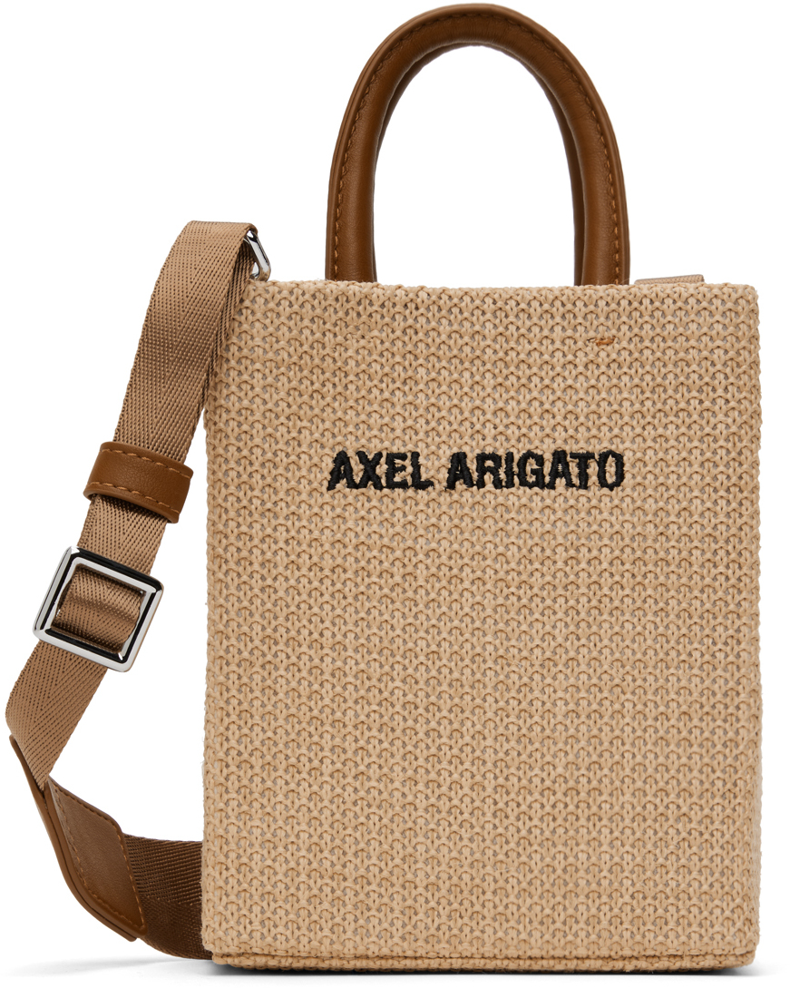 Shop Axel Arigato Beige Shopping Mini Bag In Natural Jute