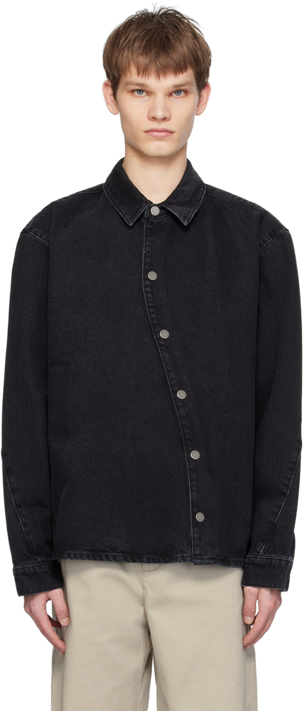 Black Twist Denim Shirt